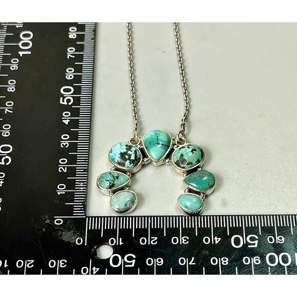 Native American Navajo Handmade Sterling Silver Turquoise Naja Necklace 21” NEW - Picture 15 of 16